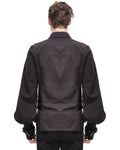 Devil Fashion Eldridge Mens Steampunk Shirt - Brown & Black Stripe