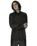 Punk Rave Mens Viserion Dragonscale Jacquard Gothic Dress Shirt - Black