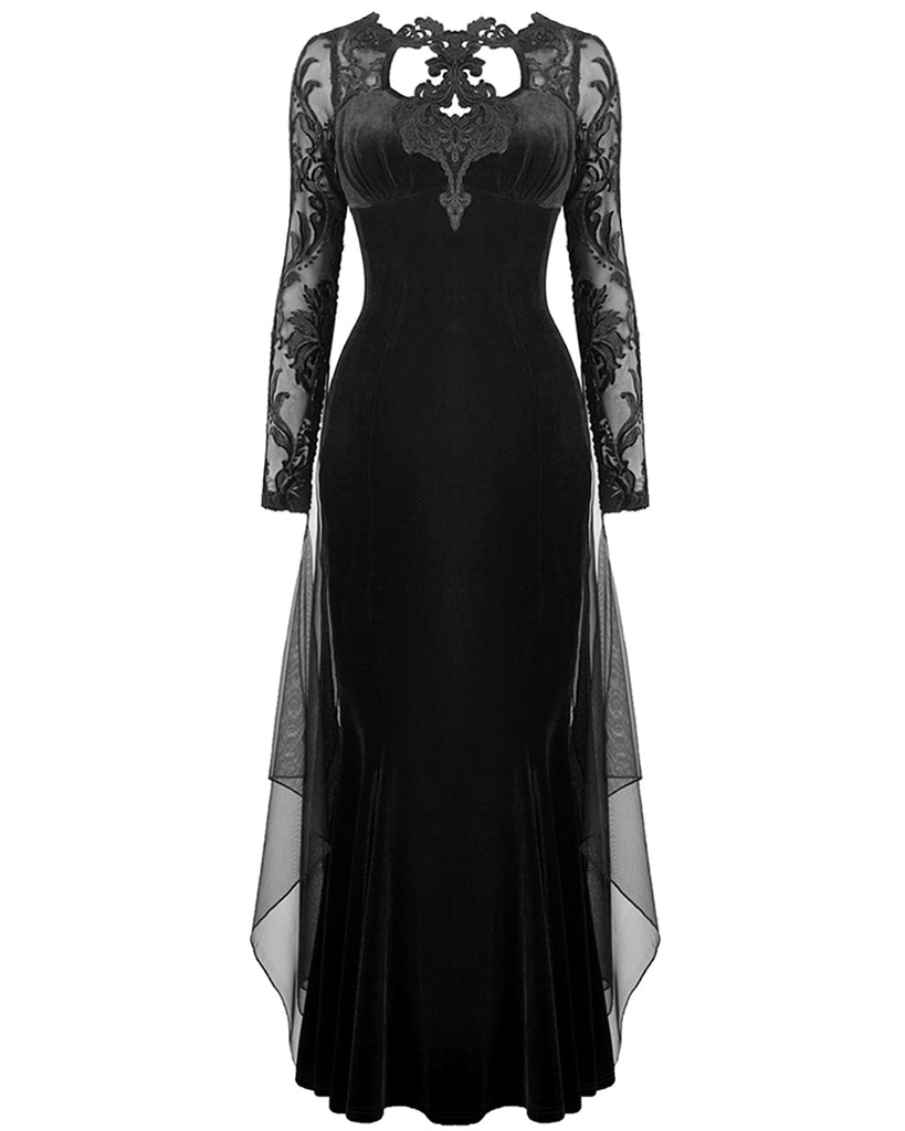 Dark In Love Elvetia Gothic Velvet & Lace Witch Dress Violent Delights Dark In Love Elvetia Gothic Velvet & Lace Witch Dress Violent Delights