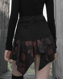 Punk Rave Baccara Rose Womens Gothic Mini Skirt - Black & Red