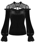 Dark In Love Fateless Gothic Velvet & Lace Top