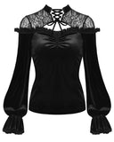 Dark In Love Fateless Gothic Velvet & Lace Top