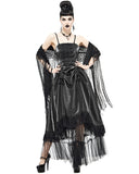 Devil Fashion Insidious Desires Womens Tafetta Layered Ball Gown Dress - Black