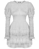 Dark In Love Gothic Angel Casket Collar Dress - White