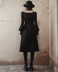 Punk Rave Daily Life Casual Gothic Crossover Midi Dress