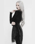 Eva Lady Katie's Obsession Womens Gothic Tailcoat Jacket - Black Velvet & Lace