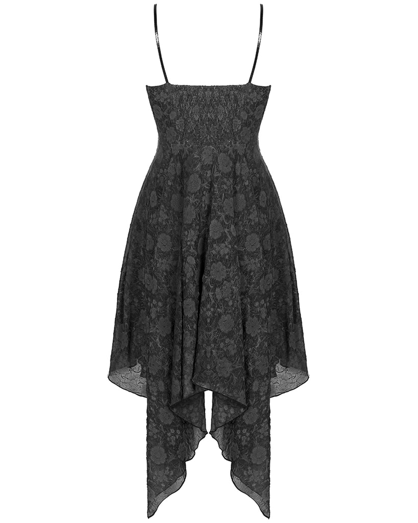 gothic summer dresses Skyraze Women's Vintage Elegant Black Lace Jacquard Long Dress,Black Floral,Summer,Goth,Tea Party Victorian Style Bubble Sleeve Outfits For Carnival 74CM / 10CM L Victorian Gothic Summer Dresses Summer