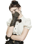 Devil Fashion Intrepid Steampunk Gauntlet Gloves - Brown
