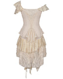 Dark In Love Eldonia Lace Steampunk Dress - Vintage Off-White