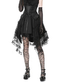 Dark In Love Gothic Lace & Mesh Open Front Corset Skirt