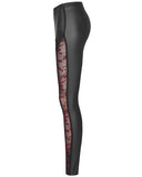 Punk Rave Embers Fire Gothic Leggings - Black & Red