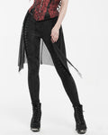 Punk Rave Eternal Flame Womens Apocalyptic Gothic Half-Skirt Leggings - Black