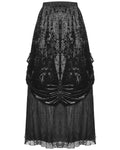 Dark In Love Womens Gothic Courtesan Ruched Velvet & Lace Maxi Skirt