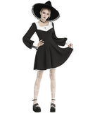 Dark In Love Hermione Gothic Mini Dress - Black & White