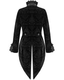 Devil Fashion Athanasius Womens Gothic Tailcoat Jacket - Black Damask