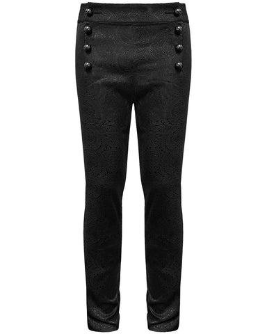 Devil Fashion Alastor Mens Steampunk Pants - Black Brocade