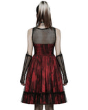 Pyon Pyon Womens Gothic Layered Party Dress & Mesh Sleeves Set