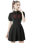 Dark In Love Cross My Heart Gothic Button Up Dress