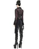 Devil Fashion Serendipitous Longing Womens Gothic Lace Hem Jacket - Red & Black