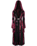 Punk Rave Womens Gothic Tie Dye Hooded Cloak Jacket - Black & Red