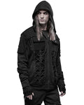 Punk Rave Degeneration Mens Hooded Apocalyptic Punk Jacket