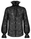 Punk Rave Mens Gothic Aristocrat Textured Dress Shirt & Tie