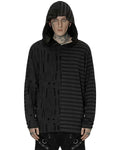 Punk Rave Mens Dark Gothic Spliced Knit Hooded Top