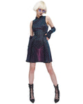 Devil Fashion Womens Cyberdelica Dress & Sleeves Set