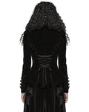 Punk Rave Vesperina Womens Gothic Velvet Riding Jacket - Black