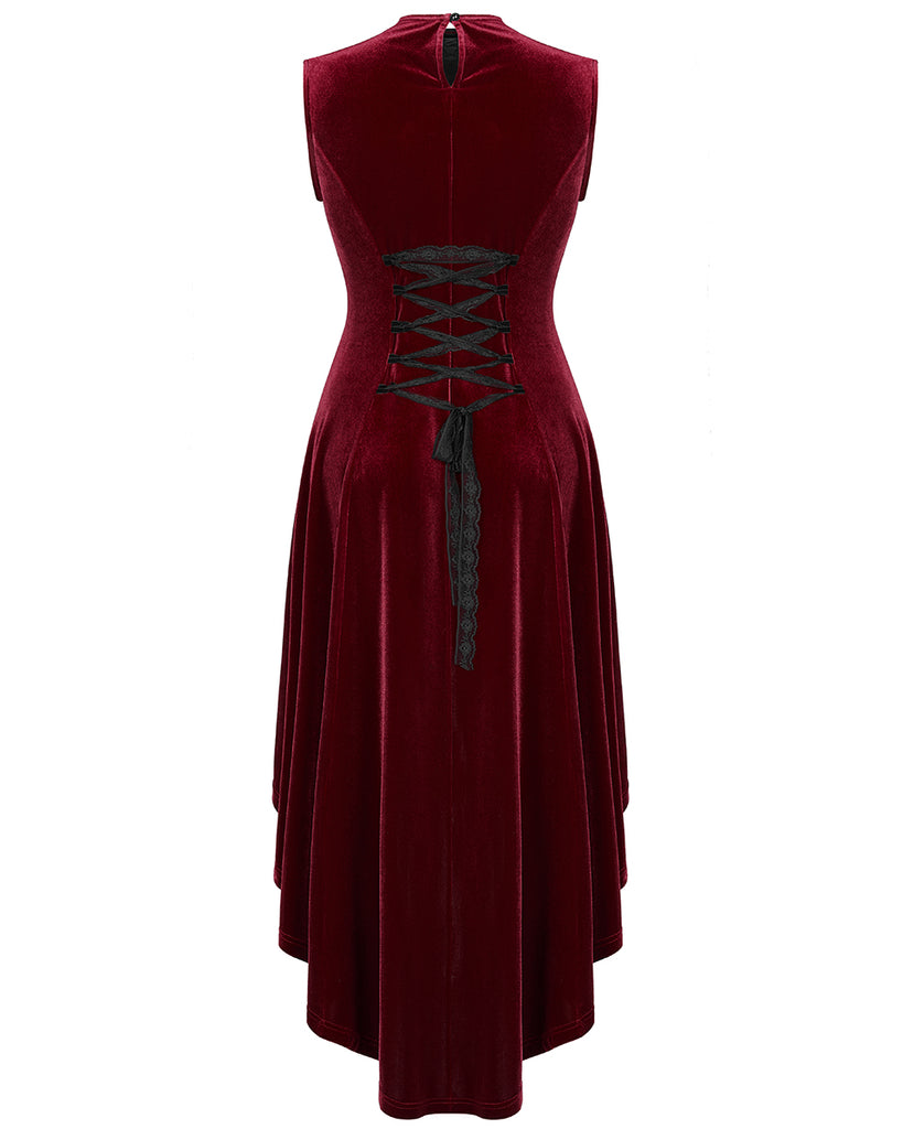 Punk Rave Scarlet Seduction Gothic Evening Dress - Red Violent Delights Punk Rave Scarlet Seduction Gothic Evening Dress - Red Violent Delights
