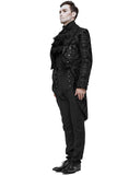 Devil Fashion Cavalier Mens Steampunk Tailcoat - Black Damask