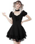 Dark In Love Gothic Lace Ruffle Party Dress