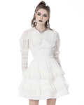 Dark In Love Gothic Angel Casket Collar Dress - White