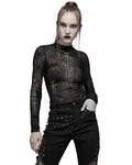 Punk Rave Arachnaphilia Womens Shredded Mesh Top - Black