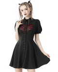 Dark In Love Cross My Heart Gothic Button Up Dress