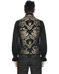 Devil Fashion Cavalier Mens Waistcoat Vest - Black & Gold