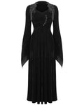 Eva Lady Long Dark Gothic Velvet Applique Dress