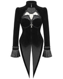 Devil Fashion Womens Victorian Gothic Velvet Keyhole Tailcoat