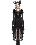 Dark In Love Gothic Spider Queen Velveteen Dovetail Dress
