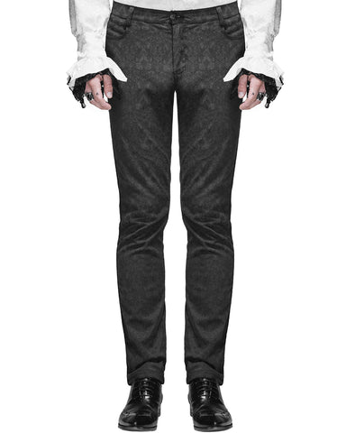 Devil Fashion Edison Mens Pants - Black Brocade
