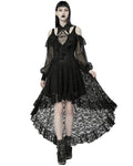 Punk Rave Decadent Gothic Floral Lace Hi Low Dress