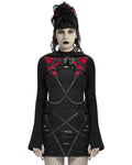 Punk Rave Serpentine Womens Punk Hooded Bolero - Black & Red