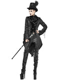 Devil Fashion Libertine's Remorse Womens Gothic Aristocrat Dovetail Coat - Black