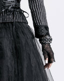 Pyon Pyon Gothic Lace Fingerless Gloves - Black