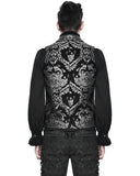Devil Fashion Cavalier Mens Waistcoat Vest - Black & Silver
