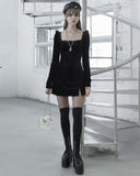 Punk Rave Daily Life Urban Occult Textured Velvet Gothic Witch Dress