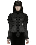 Punk Rave Womens Gothic Lolita Lace Applique Jacket - Black
