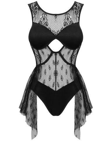 Devil Fashion Gothic Lace One-Piece Swimsuit