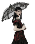 Punk Rave Gothic Lolita Sheer Lace Ruffle Parasol
