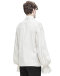 Devil Fashion Ellisandor Mens Steampunk Poet Shirt - Vintage Off White